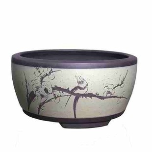 极速宜兴紫砂花盆黄杨老桩盆景多肉乌木绿萝花Q盆古典中国风陶瓷