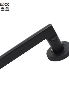 LELON欧标不j锈钢304室内木门把手 多色可选卧室静音磁吸房门把手