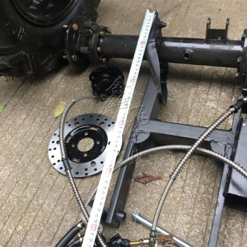 改装倒三b轮摩托车配件沙滩车轴传动差数器双碟刹改良后桥12寸轮