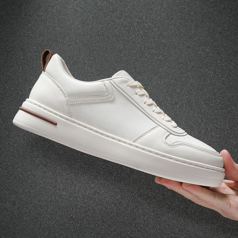 白色板鞋男2026新款春真皮男鞋软底舒适时尚休闲鞋素潮老钱风鞋子,流行男鞋,时尚休闲鞋,淘宝优惠券,粉丝福利购,淘宝优惠卷