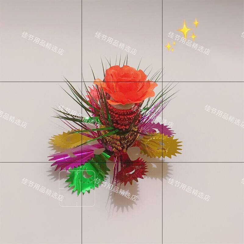 潮汕糖塔寿桃中秋工艺折塔折花蓝装饰花丛斋菜花新款白糖塔装饰