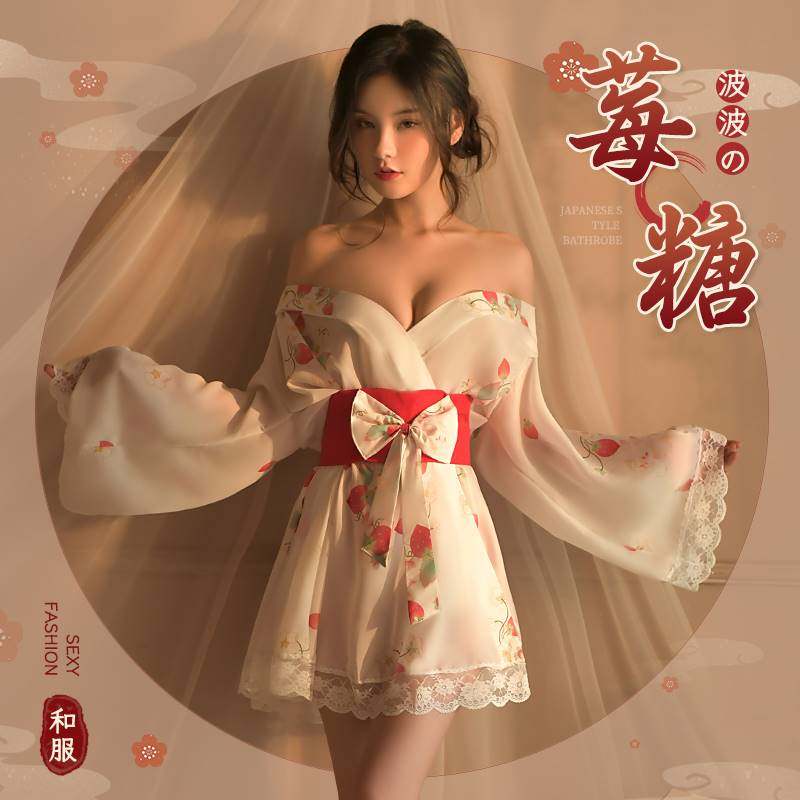 透视开襟V领和服保密发货可顺丰