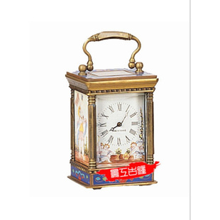 古典 钟表 机械座钟 台钟 欧式 珐琅小型皮套钟