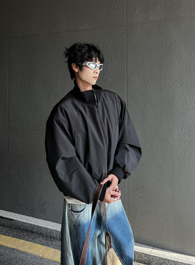 NineEight 街头cleanfit廓形飞行员夹克秋冬立领加厚短款外套男潮