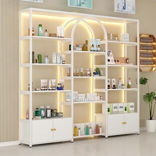 产品化妆品展示柜美容院美甲柜子陈列多层置物护肤理髲店收纳货架