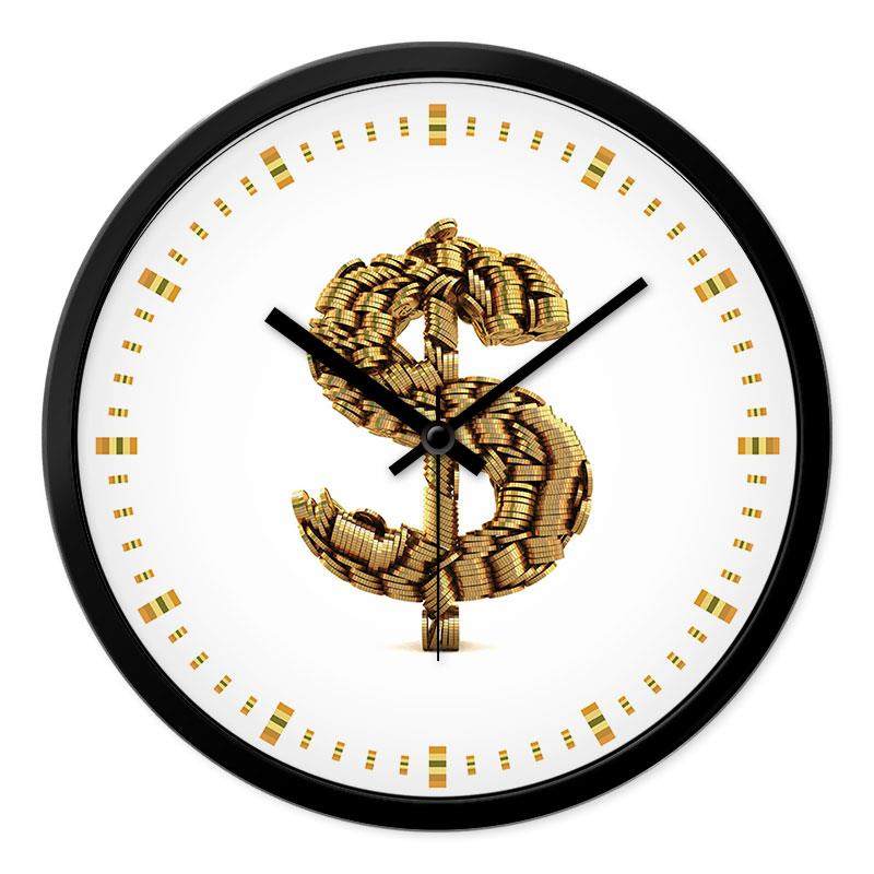 摩门金钱图案挂钟家用客厅创意卧室静音现代简约时钟石英钟表挂表