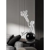 现代卡通大型落地软装 吹泡泡人物雕塑摆件玄关大堂样板房艺术装 置