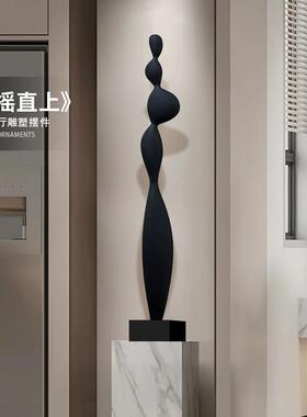 现代简约雕塑轻奢高级感客厅玄关落地瘦高款细长型壁龛摆件工艺品