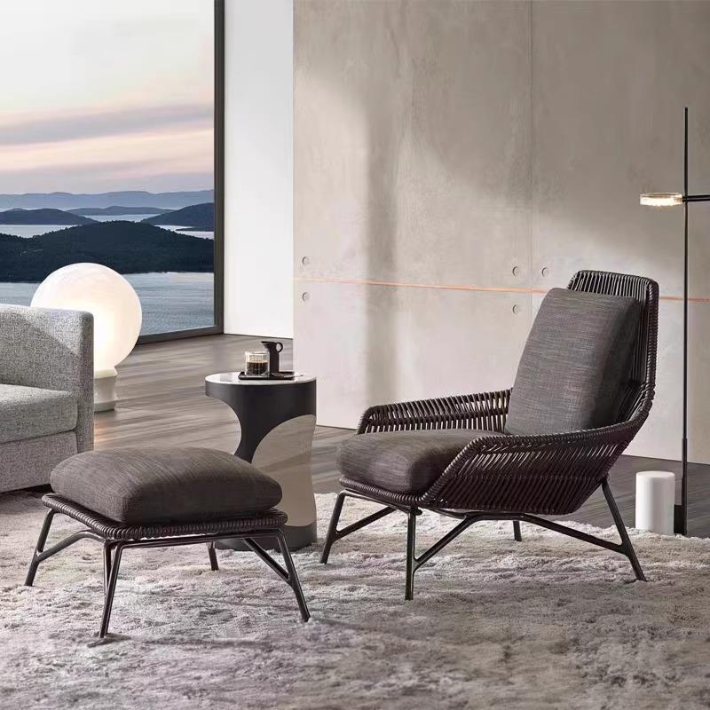 户外藤椅室外庭院花园休闲藤编茶桌椅名宿阳台单人躺椅靠背沙发椅