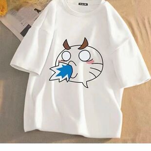 夏季火影忍者社恐衣服短袖t恤表情挑衅摸头衣服动漫男女情侣DIY潮