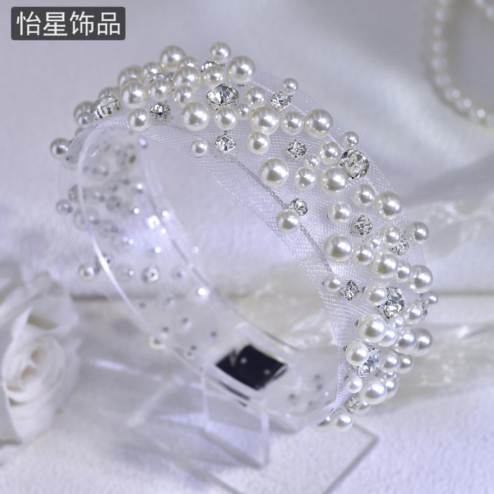 时尚珍珠发箍蝴蝶结质感发窟