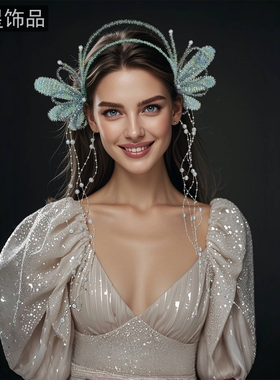 怡星高颜值人鱼姬发箍时尚少女头饰舞台表演配礼服拍照发箍A399