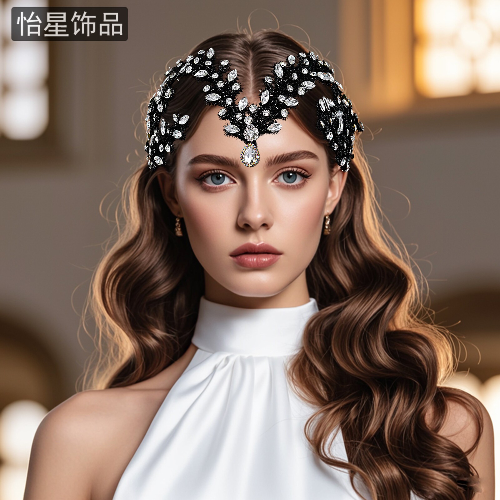 怡星新款欧美时尚头饰创意新娘饰品晚礼服闪亮水钻发箍发饰A380