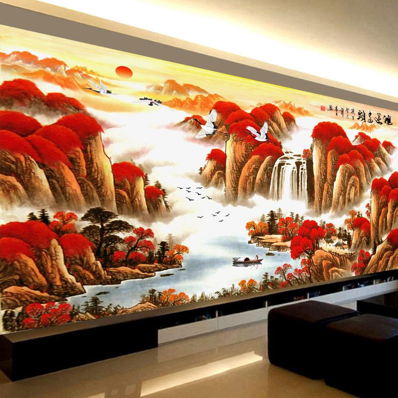 5D贴钻十字绣2025新款鸿运当头钻石画鸿运当头满钻客厅砖石绣山水