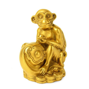 宝猴摆件生肖猴工艺品摆件送证书 纯铜如意元