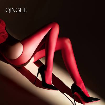 红色丝袜性感5d超薄开裆免脱