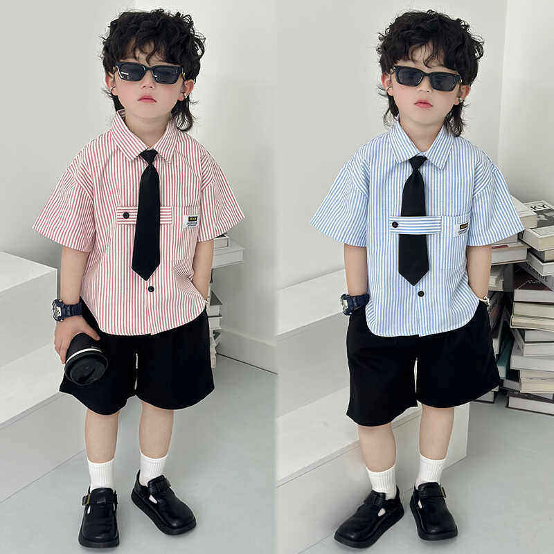 夏季男童西装套装幼儿园男宝毕业照礼服六一儿童主持人钢琴演出服