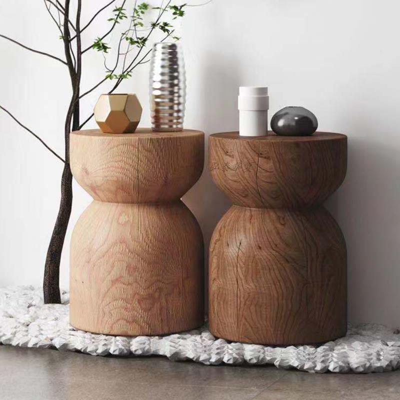 实木墩子原木凳子坐凳家用木头树桩酒店摆件茶几创意木桩异形圆凳