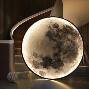北欧艺术房间灯月球壁灯卧室床头灯现代轻奢壁画客厅背景墙装饰灯