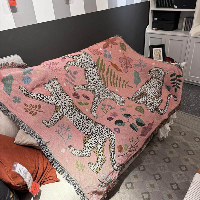 艺术轻奢风房间装饰休闲毯挂毯床盖巾沙发巾粉色小毯子小众针织毯,床上用品,休闲毯/毛毯/绒毯,淘宝优惠券,粉丝福利购,淘宝优惠卷