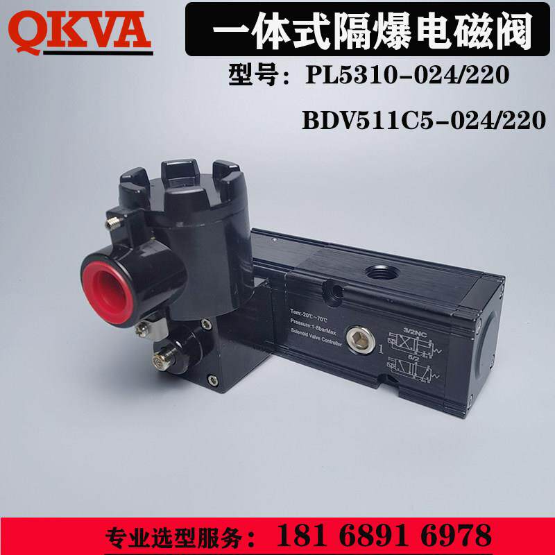 气动低功耗一体式防爆隔爆电磁阀BDV511C5PL5310,电磁阀本安防爆