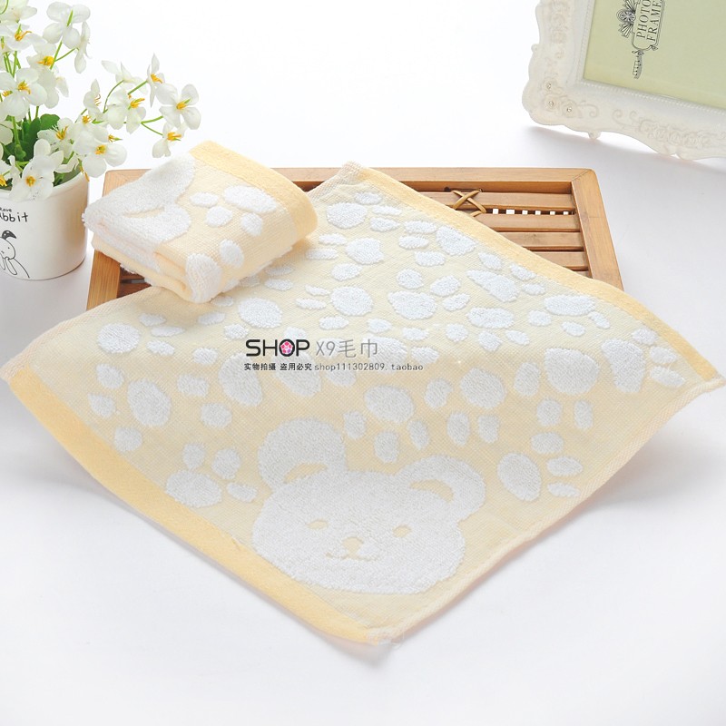 10条装纯棉比竹纤维好小毛巾四方巾婴儿童幼儿园方巾洗脸面巾批發