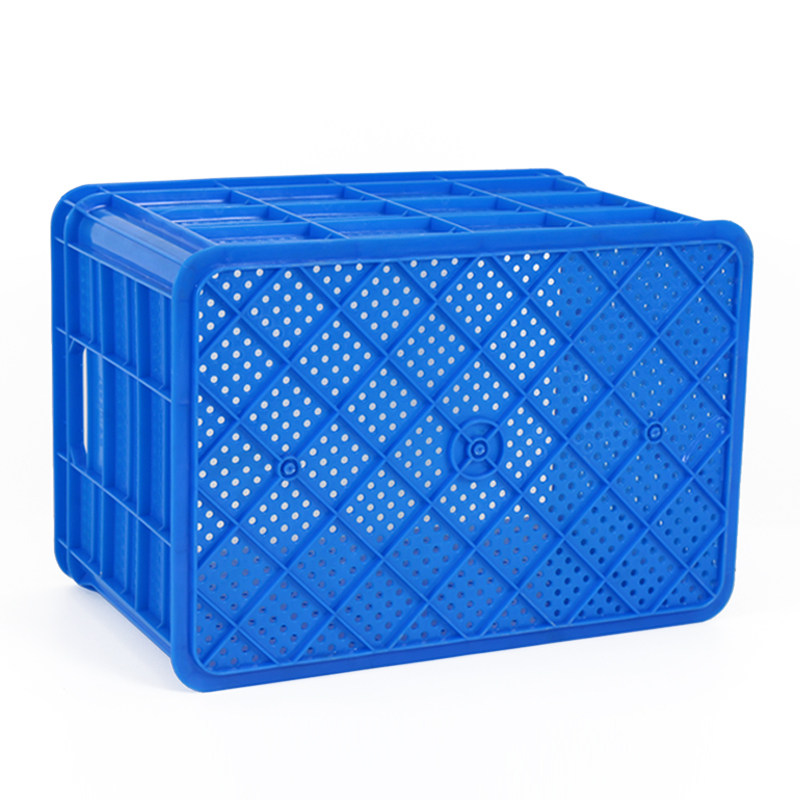 收纳筐白色塑料周转筐胶框周转箱长方形加厚蓝色圆眼小孔透气6105