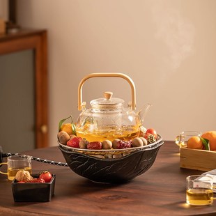 围炉煮茶室内电陶炉煮茶器家用罐罐茶壶烤奶壶养生泡茶壶茶具套装