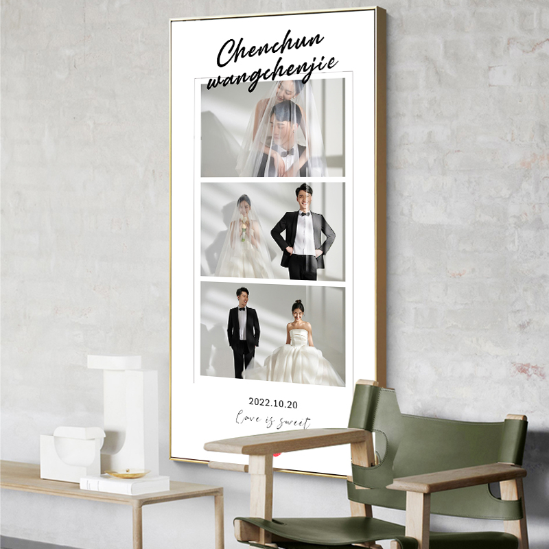 婚纱照多宫格相框放大挂墙定制玄关画照片墙画框打印洗结婚照挂画