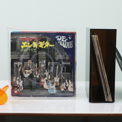 黑胶怀旧唱片收藏架LP胶片存放盒大容量亚克力整装12寸碟片收纳箱