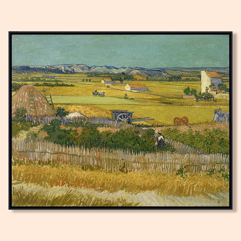 梵高《收割中的田园风景》世界名画客厅沙发卧室家居装饰油画,个性定制/设计服务/DIY,明信片定制,淘宝优惠券,粉丝福利购,淘宝优惠卷