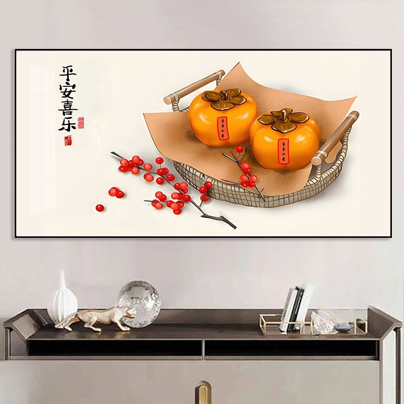 柿子新中式电表箱装饰画大尺寸配电箱挂画弱电箱遮挡多媒体开关盒,个性定制/设计服务/DIY,明信片定制,淘宝优惠券,粉丝福利购,淘宝优惠卷