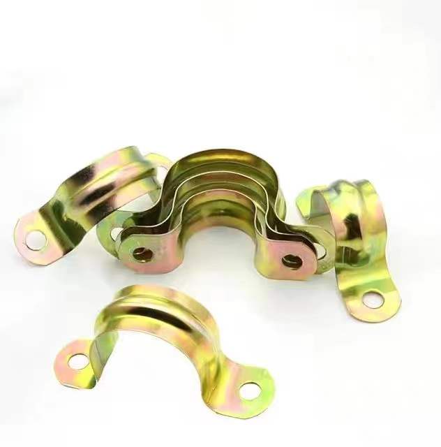 单侧骑马卡镀彩单侧码不锈钢管卡P型U欧姆卡20线管卡子扣固定管夹