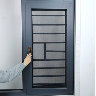 窗户防护栏系统窗内开外开推平开免打孔高层儿童安全防掉防盗窗网