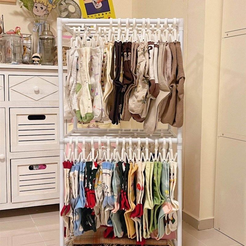 。多夹子晾衣架家用晒凉晾袜架子多功能防M风宿舍神器挂钩袜架收,收纳整理,袜子架,淘宝优惠券,粉丝福利购,淘宝优惠卷