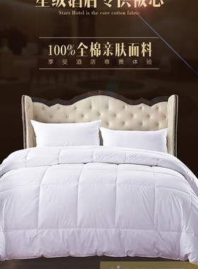 酒店白色被子宾馆专用羽丝绒单双人春秋冬L被芯宾馆床上用品包邮