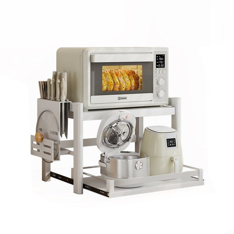 厨房微波炉置物架家用台面多功能B可抽拉多层支架电饭煲烤箱收纳,厨房/烹饪用具,微波炉置物架,淘宝优惠券,粉丝福利购,淘宝优惠卷