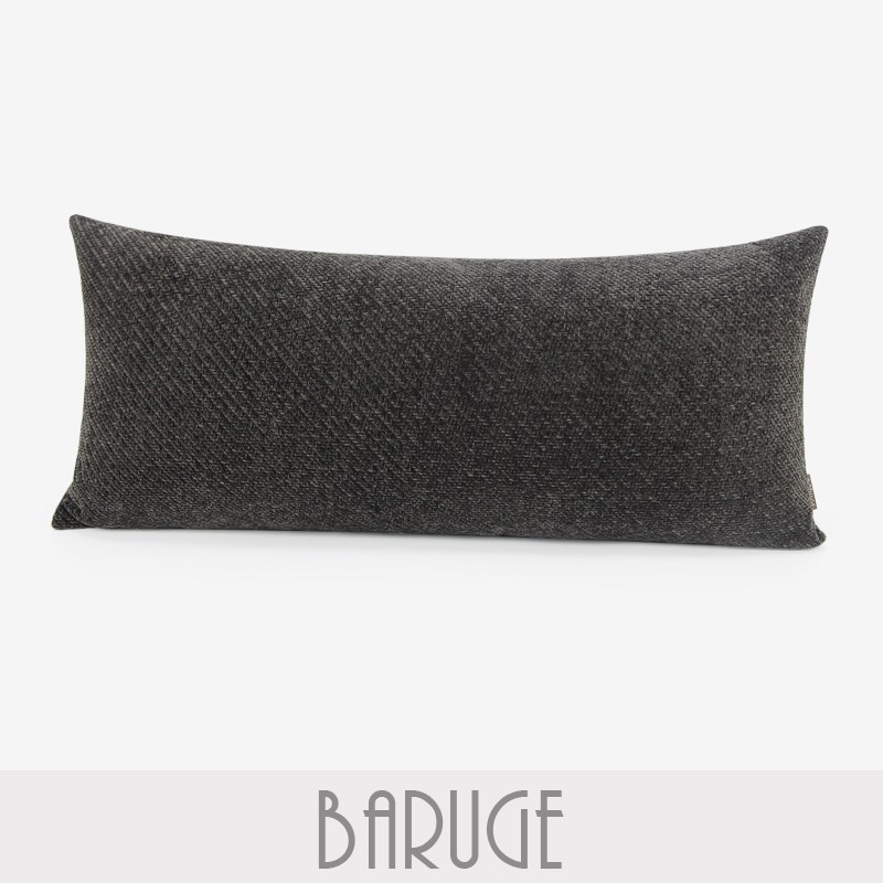 深灰色条纹编织长枕沙发靠垫酒店样板间客厅靠枕布V艺床头腰枕抱