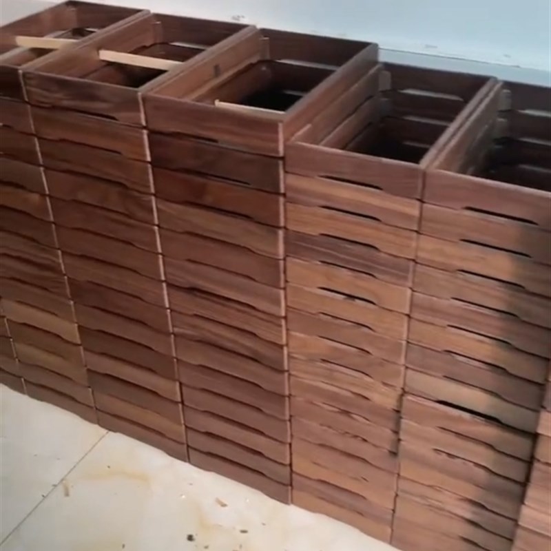 嵌入式电茶炉边框37*20煮水炉配件胡桃木L烧水壶木框电茶炉装饰框