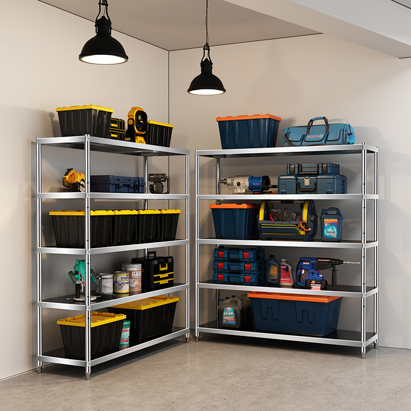 货架置物架多层不锈钢落地仓库厨房储物家用N收纳层架物品五层架