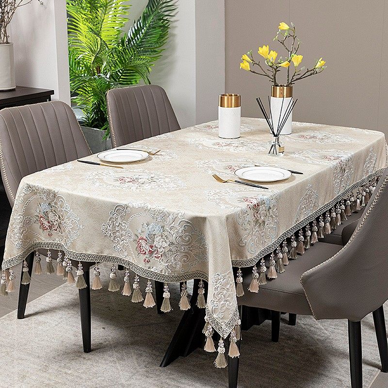 欧式奢华家用长方形正方形布艺椭圆形客厅茶几台布餐X桌布圆桌桌