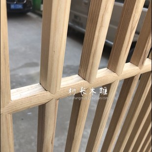 饰w座屏中式 木雕花格隔断玄关遮挡装 仿古镂空实木电视背景墙屏风
