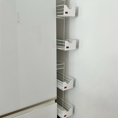 御仕家窄缝拉篮磁吸收纳架侧w边抽拉置物架夹缝整理架家用储物架