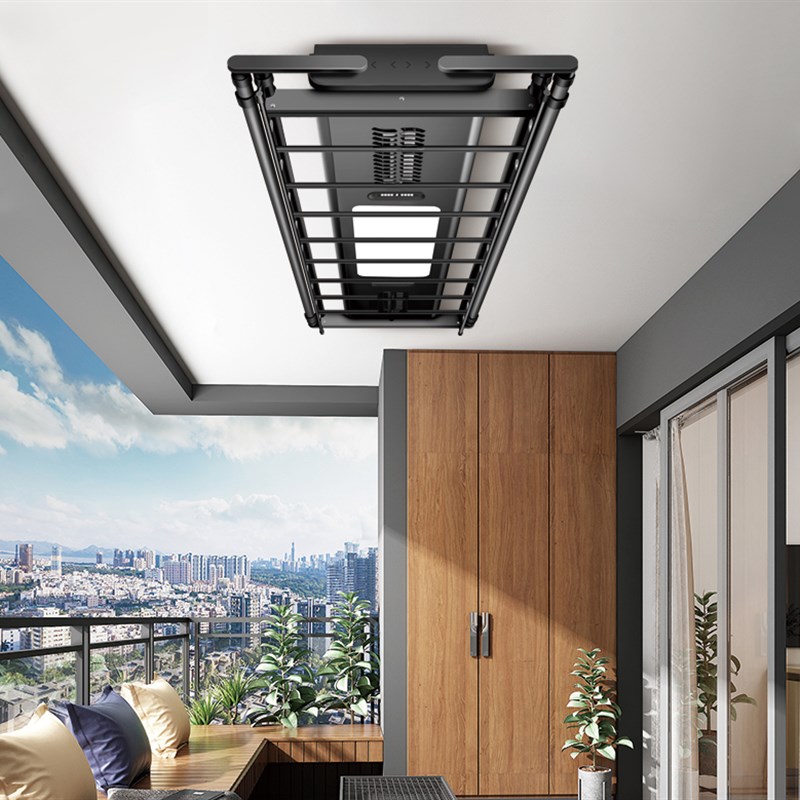 电动晾衣架d隐形遥控升降阳台智能烘干晒衣架家用凉衣自动晾衣杆