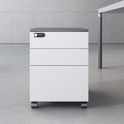 荣阅办公家具h职员文件柜活动柜三抽移动储物柜带锁办公室矮柜