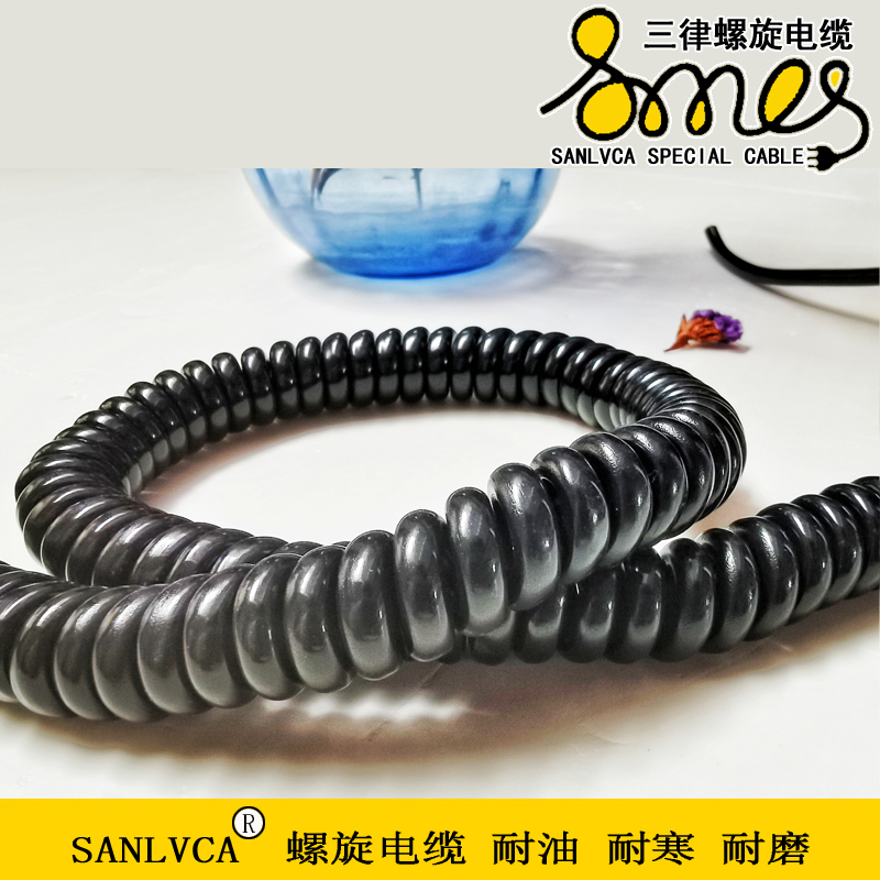 4芯螺旋电缆弹簧线四心0.3平方4*0.5mm4x0.75和4*1mm2和1.5平方