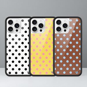 wf野花手机壳Polka Dots黑白棕色黄色波点适用iPhone15/14/13ProMax/Plus苹果16ProWF欧美时尚防摔保护17