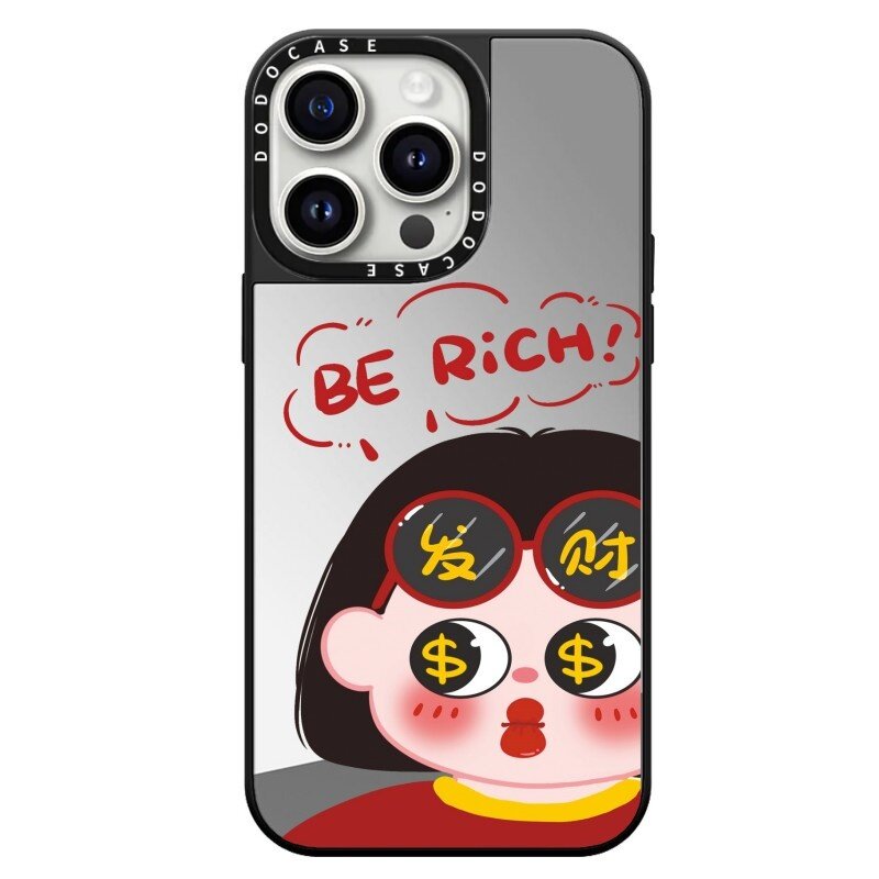 DODOCASE镜面财迷可爱女孩手机壳