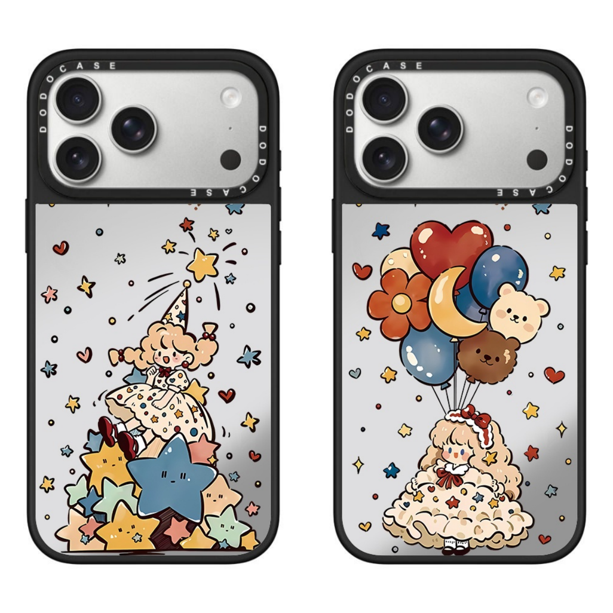 DODOCASE 可爱卷发女孩适用于iPhone17PROMAX苹果16promax手机壳星星气球少女补妆镜15/14plus磁吸防摔保护套