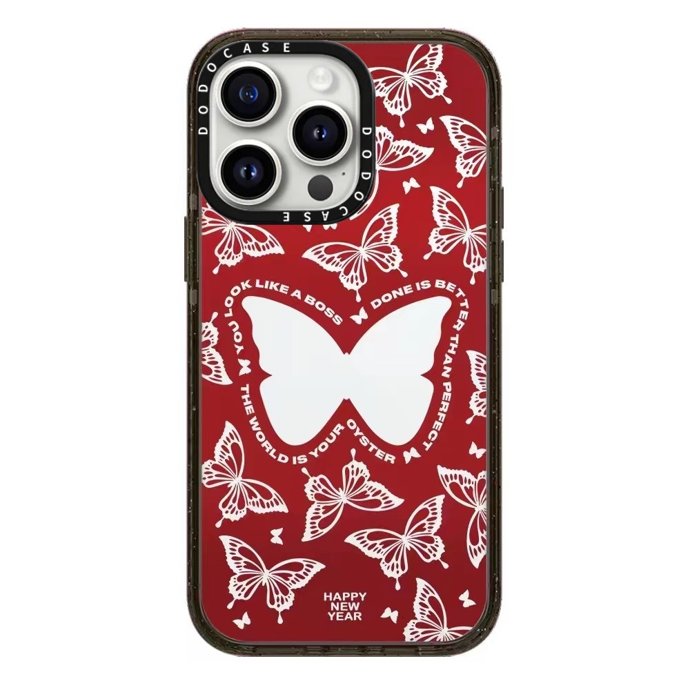 DODOCASE镜面红色幻彩蝴蝶手机壳
